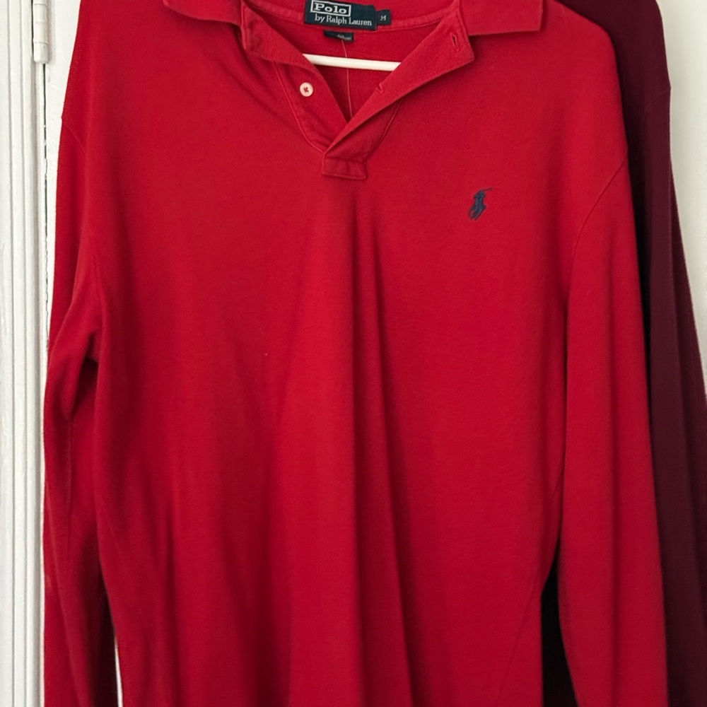 Polo by Ralph Lauren Long-Sleeve Red Polo Shirt